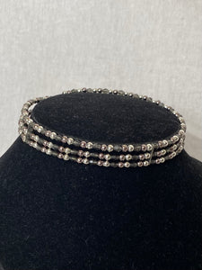 Silver beaded choker