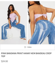 Load image into Gallery viewer, Bandanna crop top: Free size
