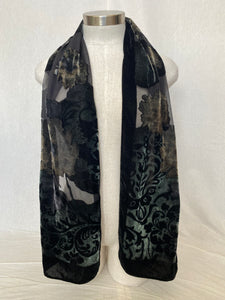 Velvet floral scarf