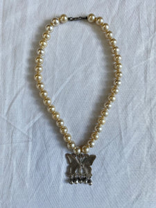 Pearl butterfly necklace