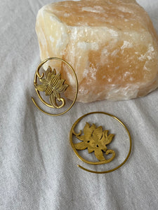 Lotus hoop earrings